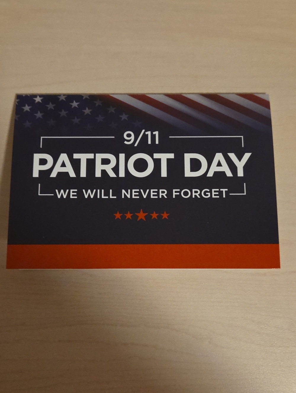 9/11 Patriot Day Remembrance Card